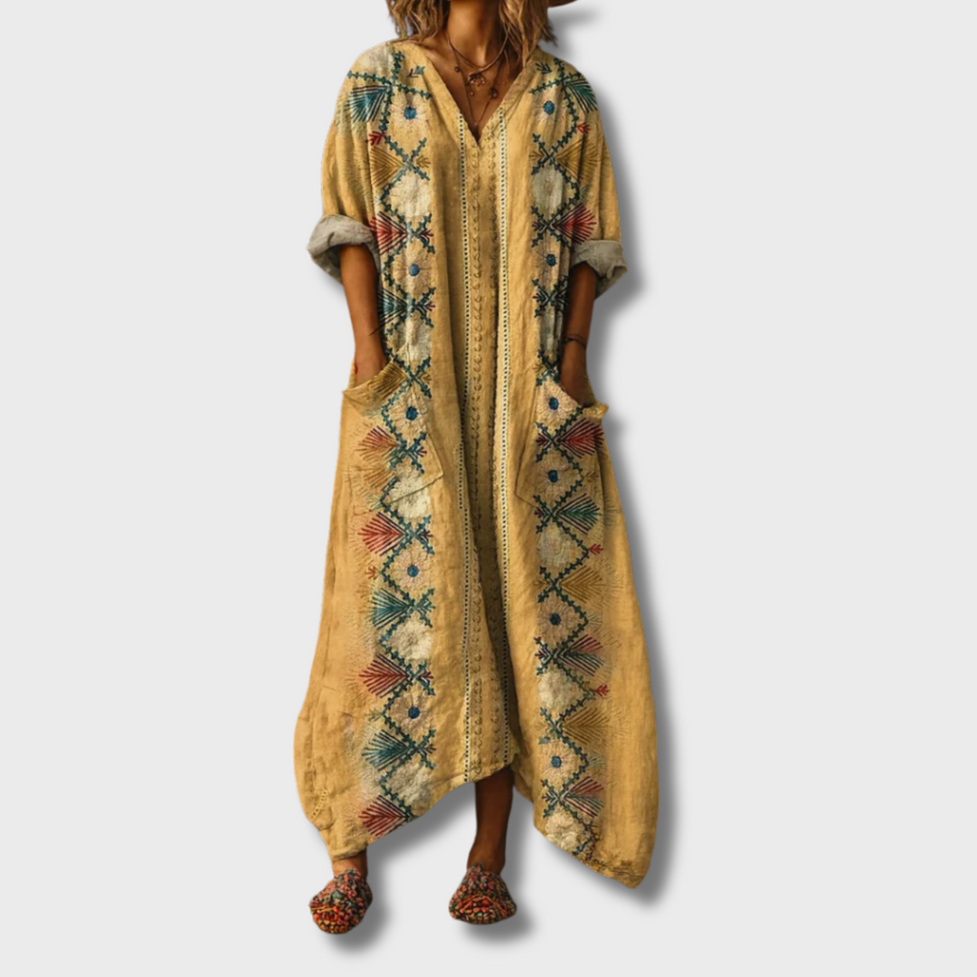 Corisande™ | Effortless Floral Maxi Dress with Sleeves