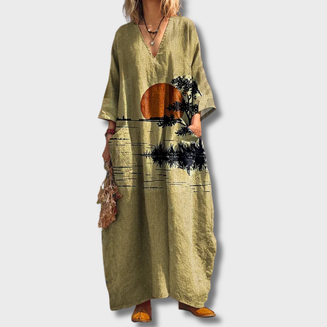 Drusilla™ | Effortless Floral Maxi Dress With Sleeves