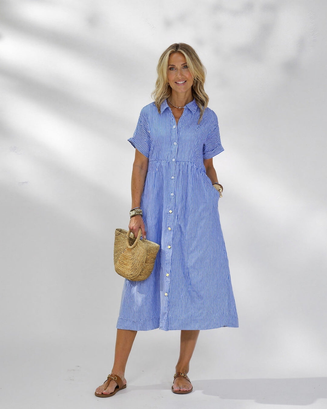 Megan™ | Effortless Midi Dress with Sleeves for Women