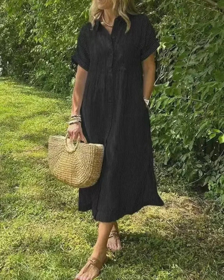 Megan™ | Effortless Midi Dress with Sleeves for Women