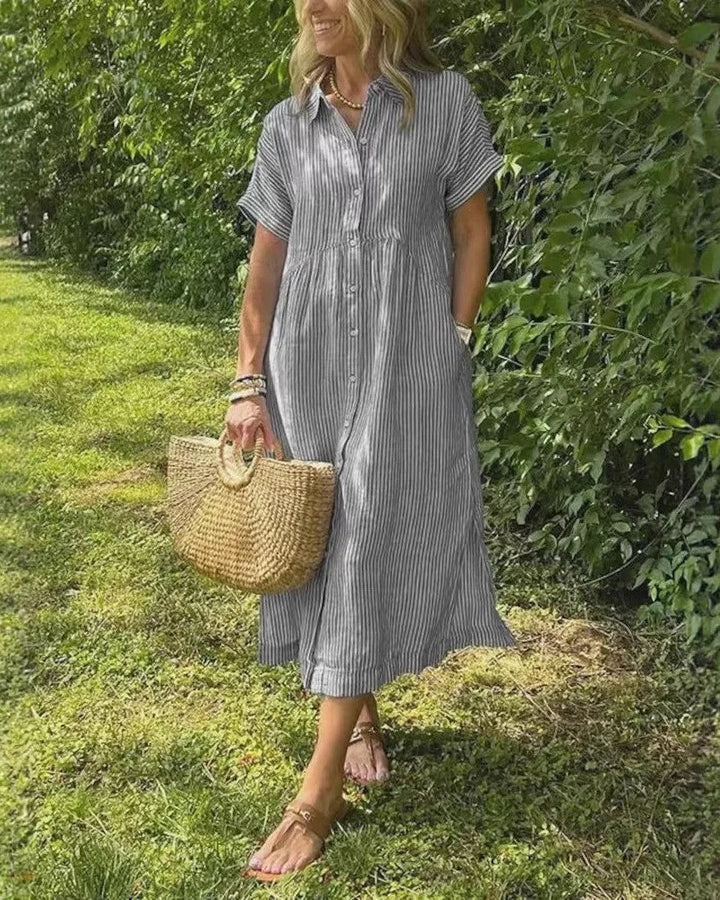 Megan™ | Effortless Midi Dress with Sleeves for Women