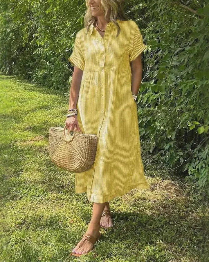 Megan™ | Effortless Midi Dress with Sleeves for Women