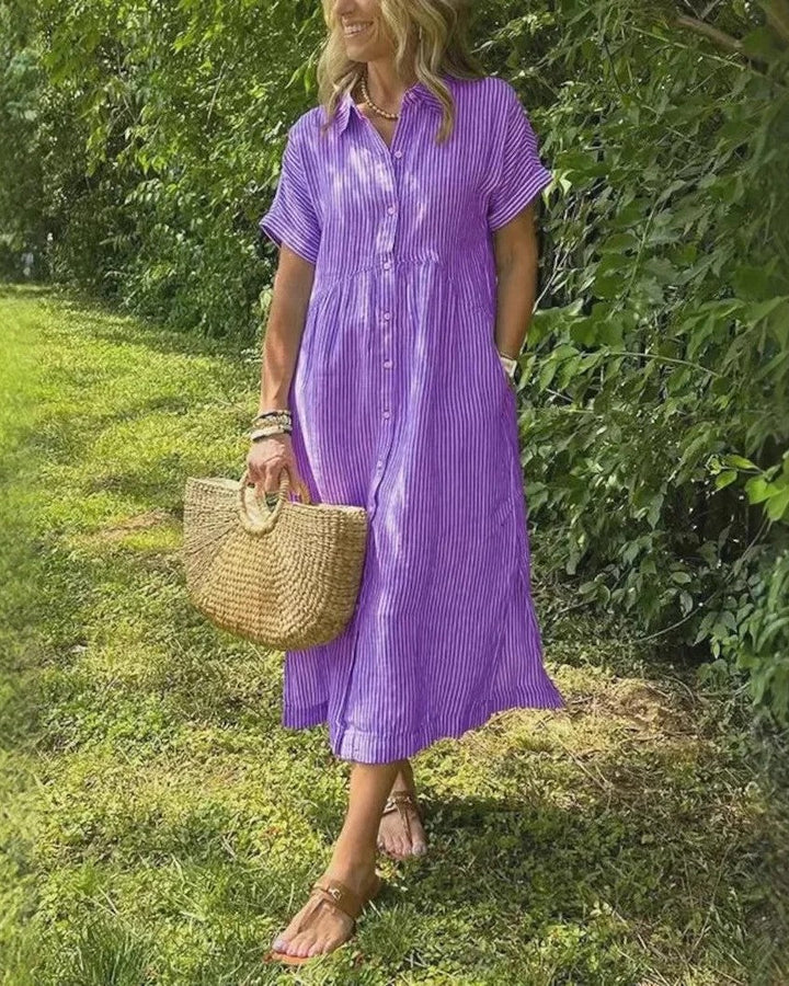 Megan™ | Effortless Midi Dress with Sleeves for Women