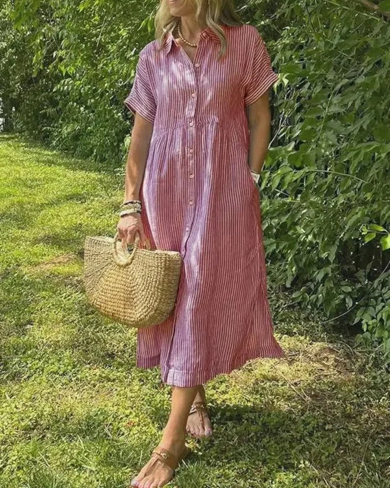 Megan™ | Effortless Midi Dress with Sleeves for Women