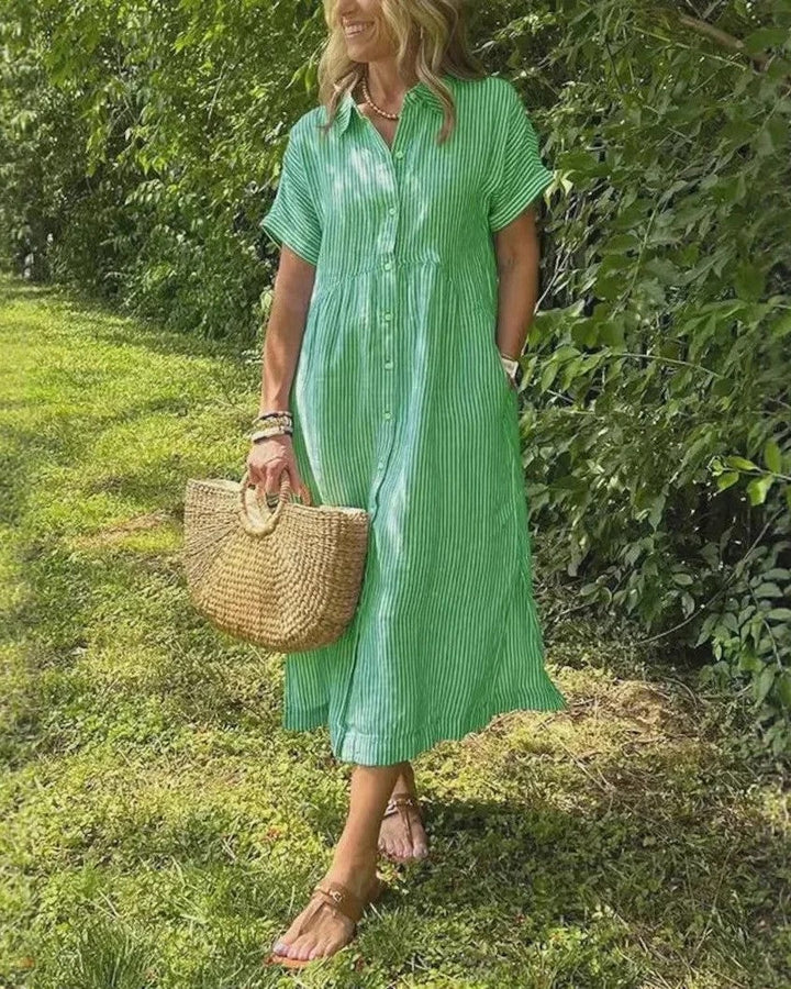 Megan™ | Effortless Midi Dress with Sleeves for Women