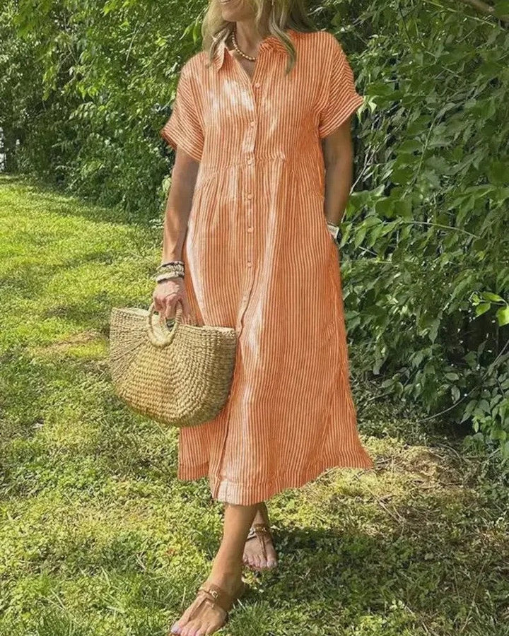 Megan™ | Effortless Midi Dress with Sleeves for Women