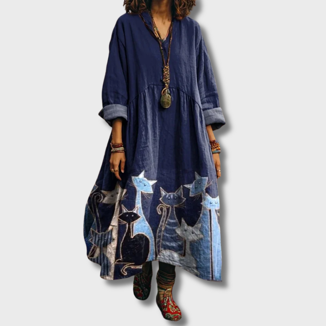 Minerva™ | Effortless Charm Long Sleeve Maxi Dress