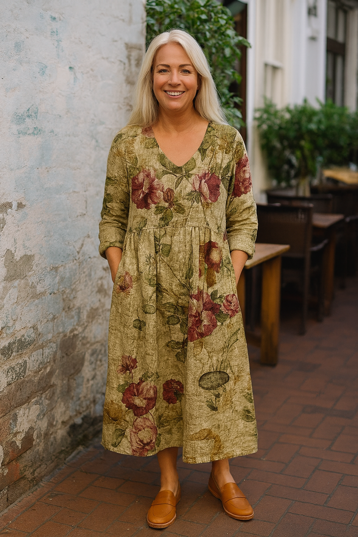 Noelia™ | Effortless Floral Maxi Dress With Sleeves