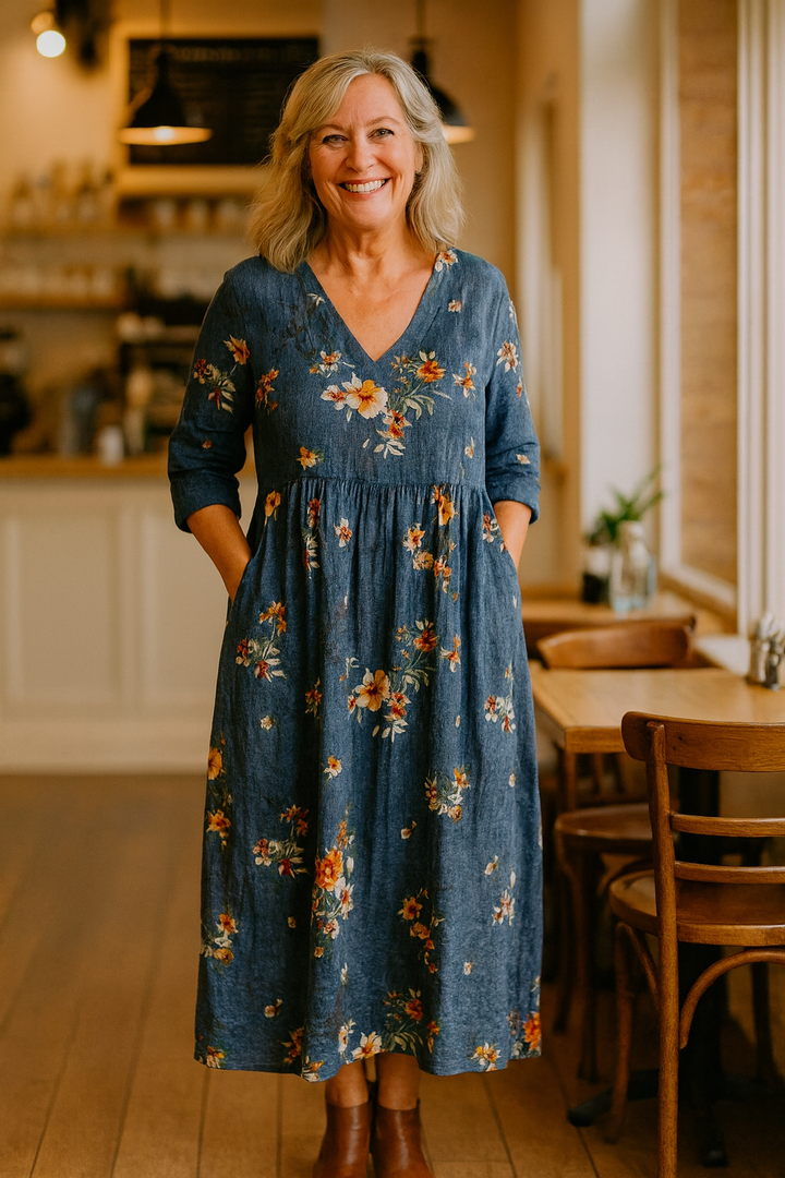 Noelia™ | Effortless Floral Maxi Dress With Sleeves