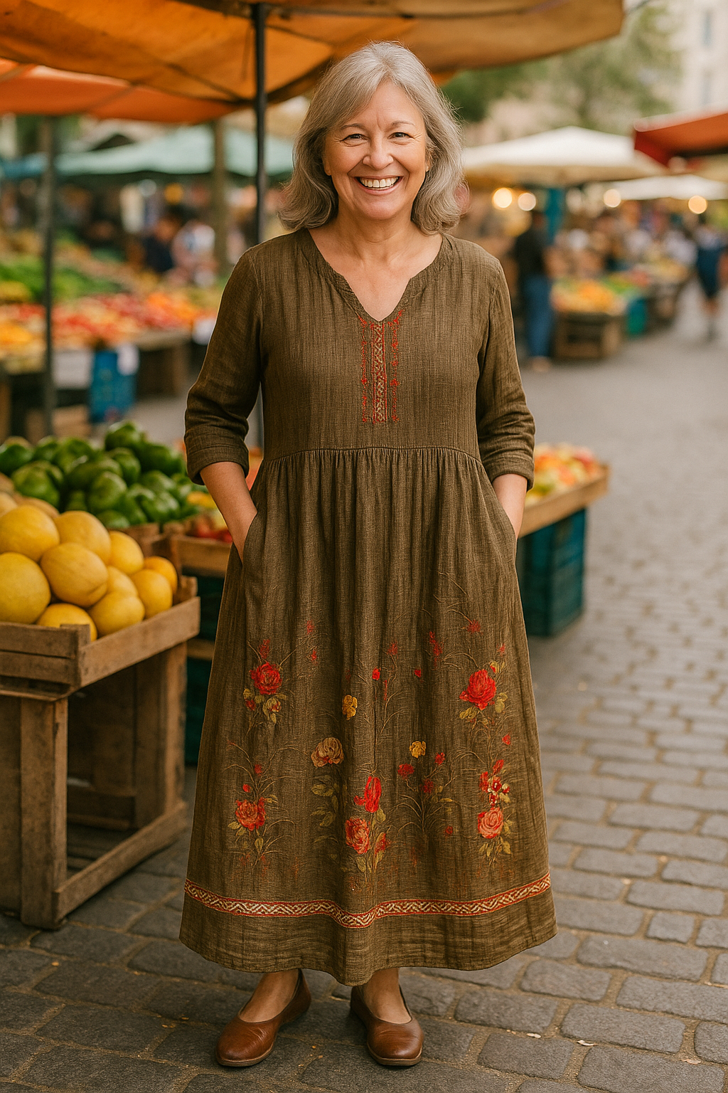 Noelia™ | Effortless Floral Maxi Dress With Sleeves