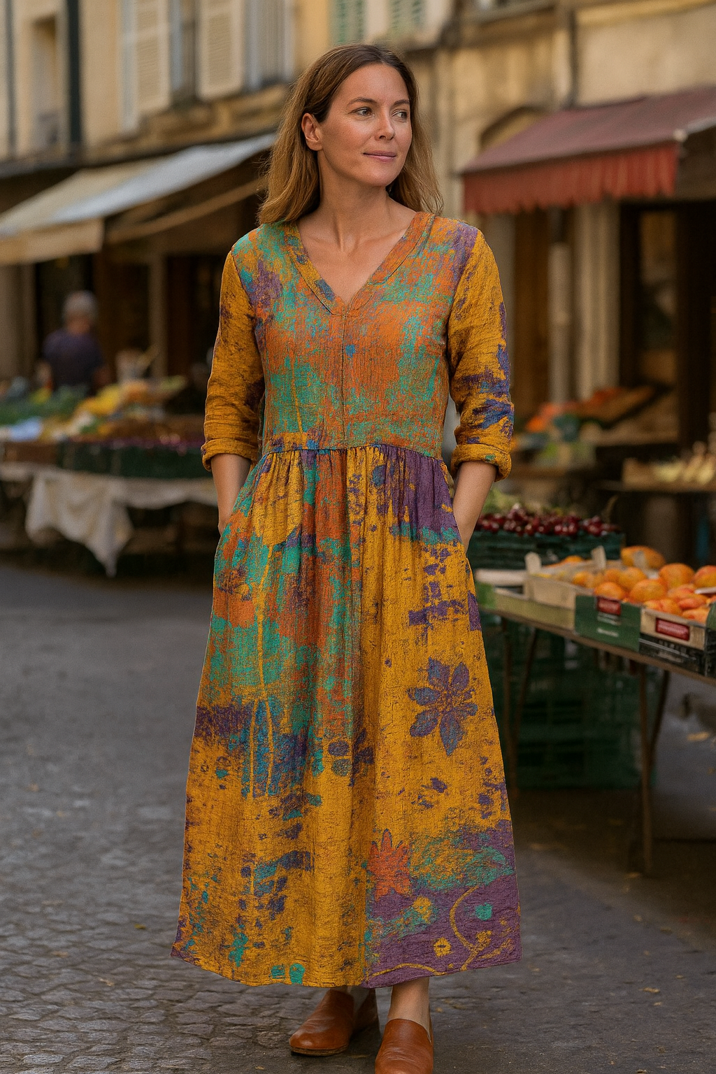 Noelia™ | Effortless Floral Maxi Dress With Sleeves