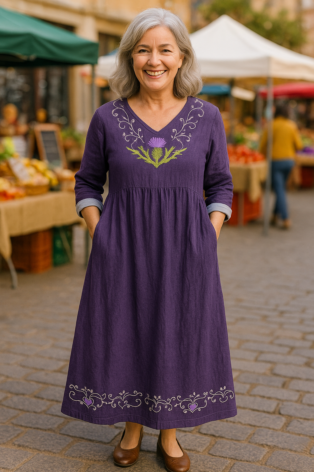 Noelia™ | Effortless Floral Maxi Dress With Sleeves