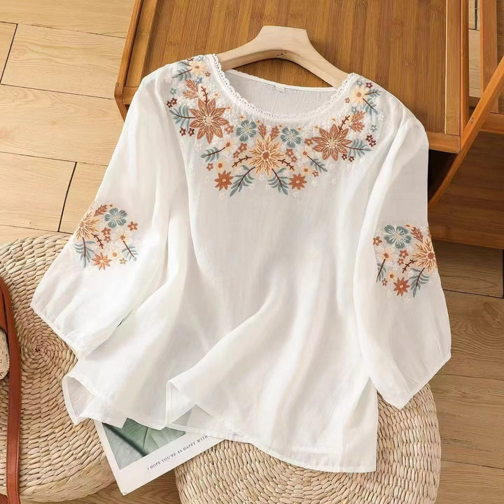 Rosabelle™ | Elegant Floral Blouse for Summer Tops
