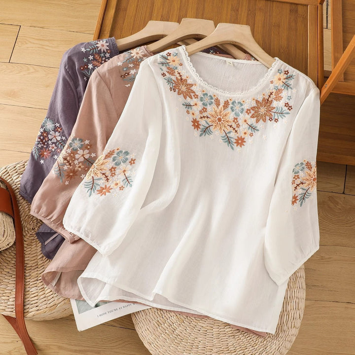 Rosabelle™ | Elegant Floral Blouse for Summer Tops