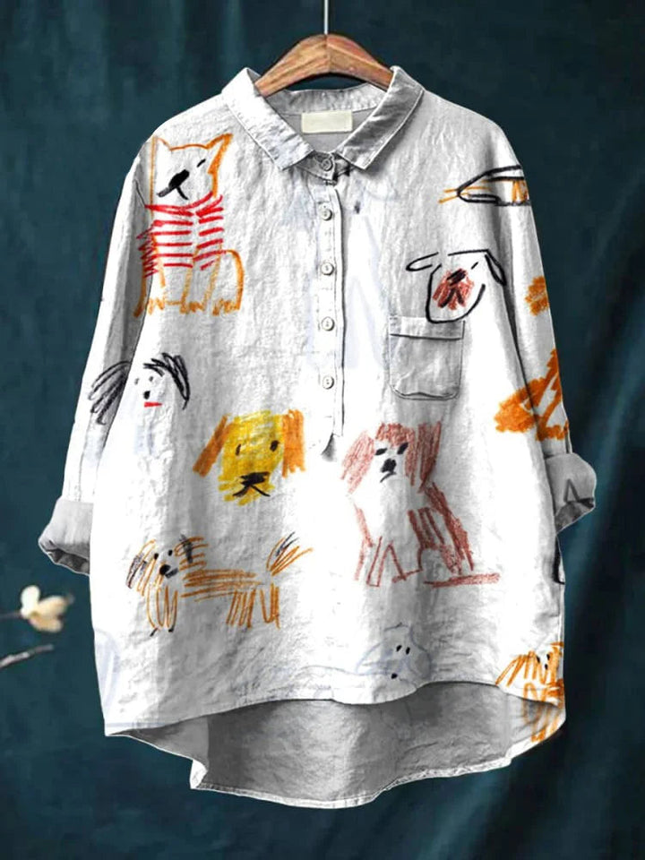 Mary | Dog Vintage Art Blouse