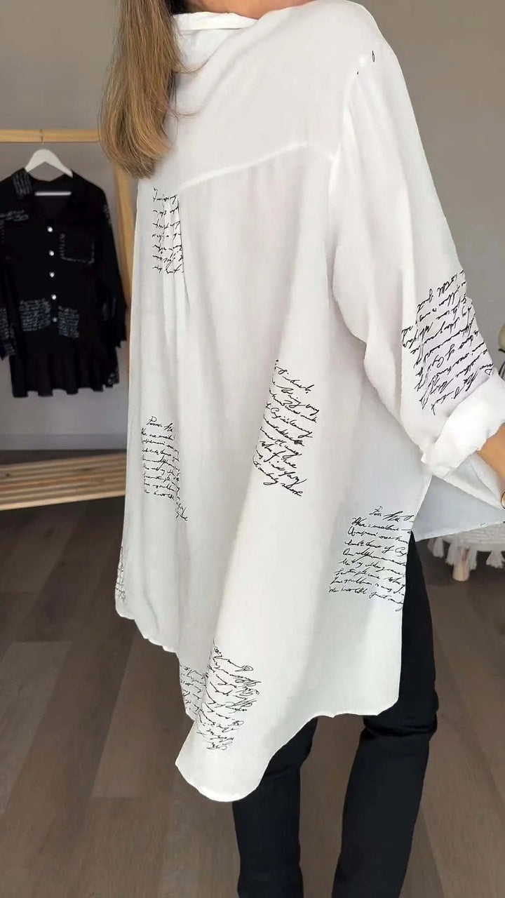 Cara | Handwriting Design Button Up Shirt