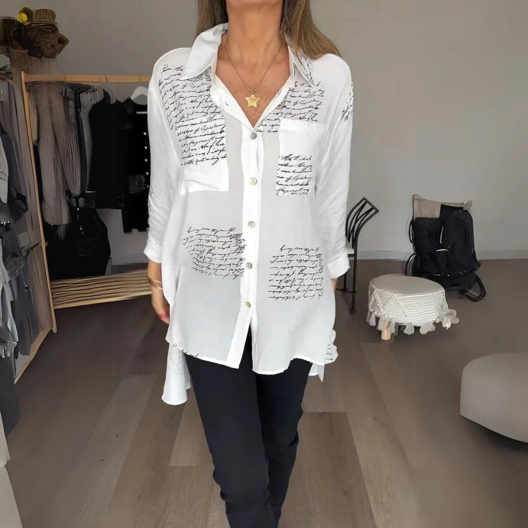 Cara | Handwriting Design Button Up Shirt