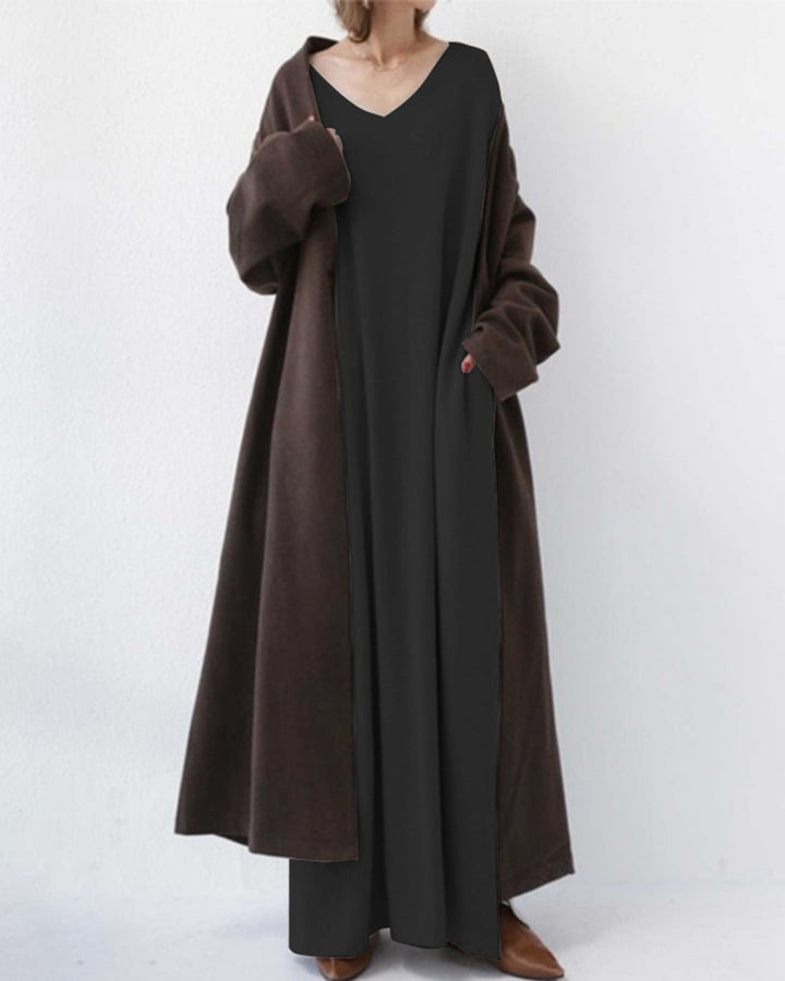 Carla™ | Elegant Long Sleeve Maxi Dress for Women