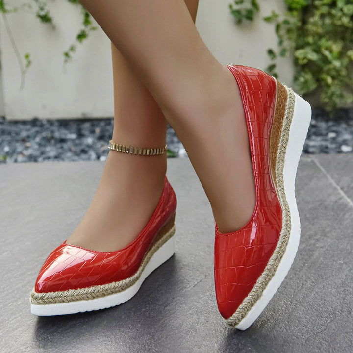 Catalina Skye Heels - Stylish Vegan Leather Wedge with All-Day Comfort