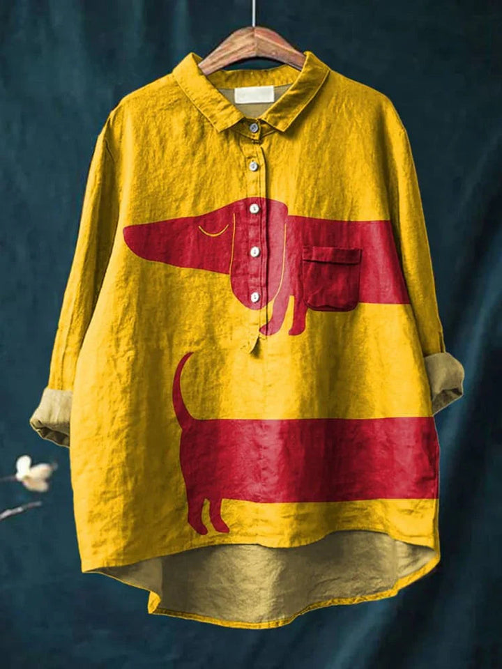 Charles | Dog Vintage Art Blouse