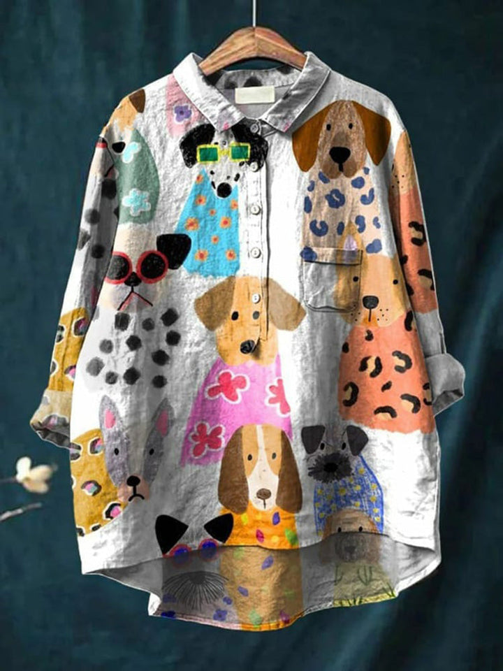 Sara | Dog Vintage Art Blouse