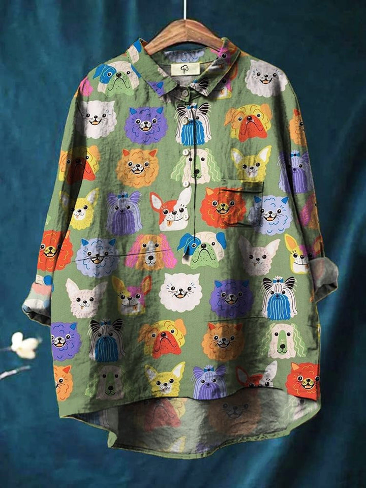 Sara | Dog Vintage Art Blouse