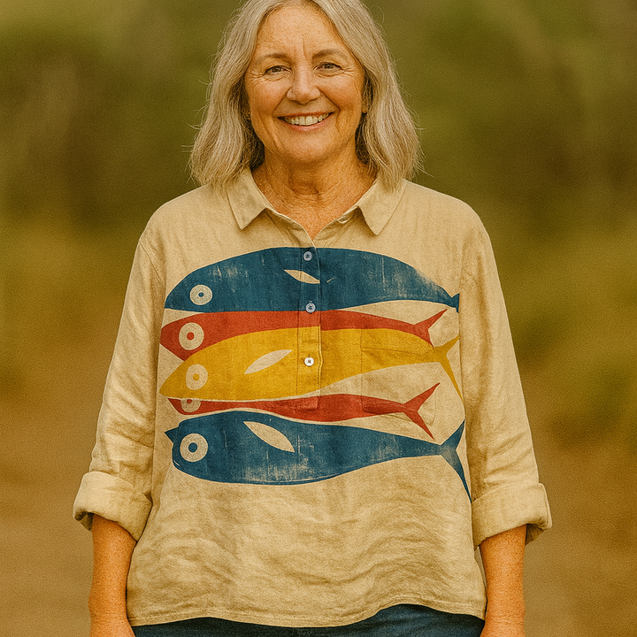 Dacy | Fish Vintage Art Blouse