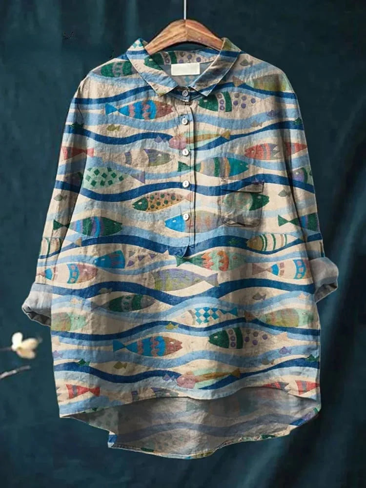 Dacy | Fish Vintage Art Blouse