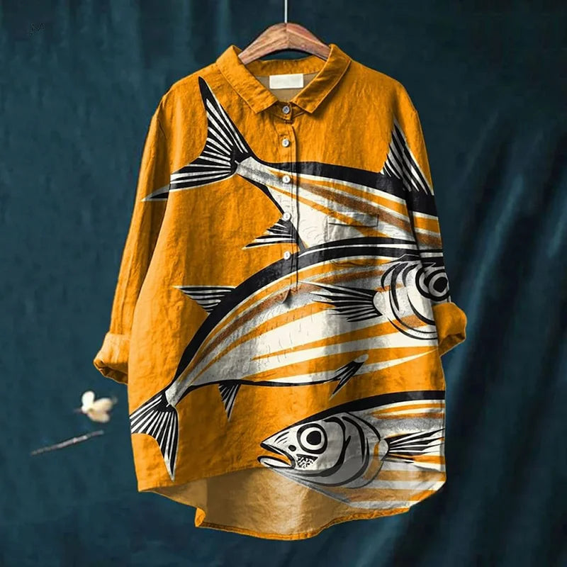 Dacy | Fish Vintage Art Blouse