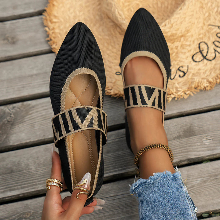Eliva Soft Black Flats for Women - Comfortable Slip-On Design