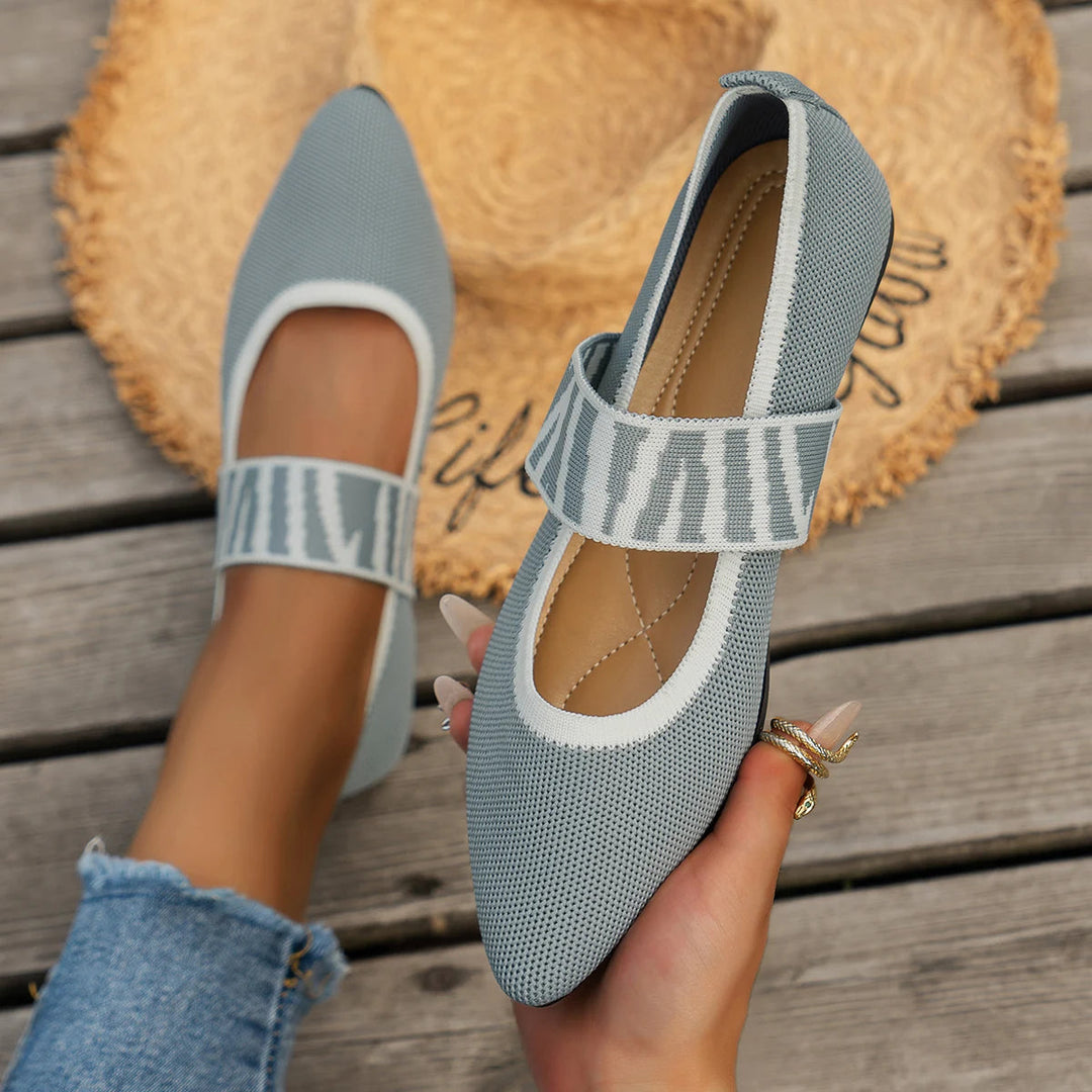Eliva Soft Black Flats for Women - Comfortable Slip-On Design