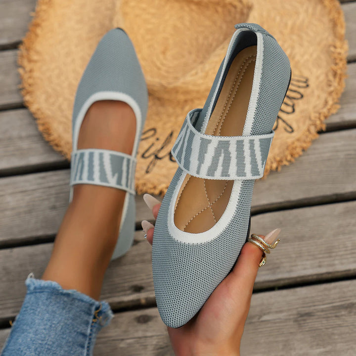 Eliva Soft Black Flats for Women - Comfortable Slip-On Design