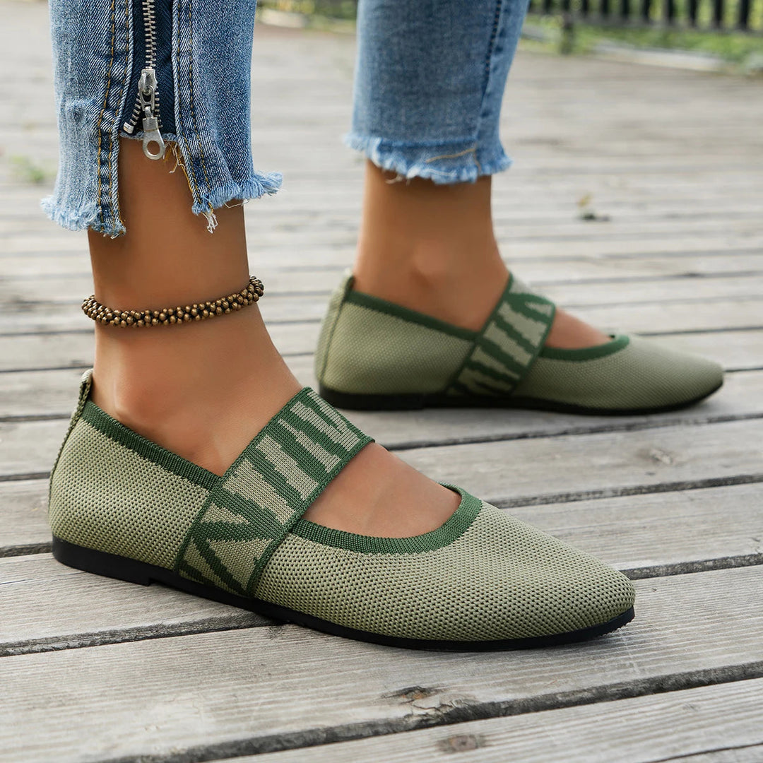 Eliva Soft Black Flats for Women - Comfortable Slip-On Design
