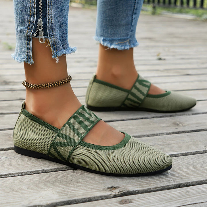 Eliva Soft Black Flats for Women - Comfortable Slip-On Design