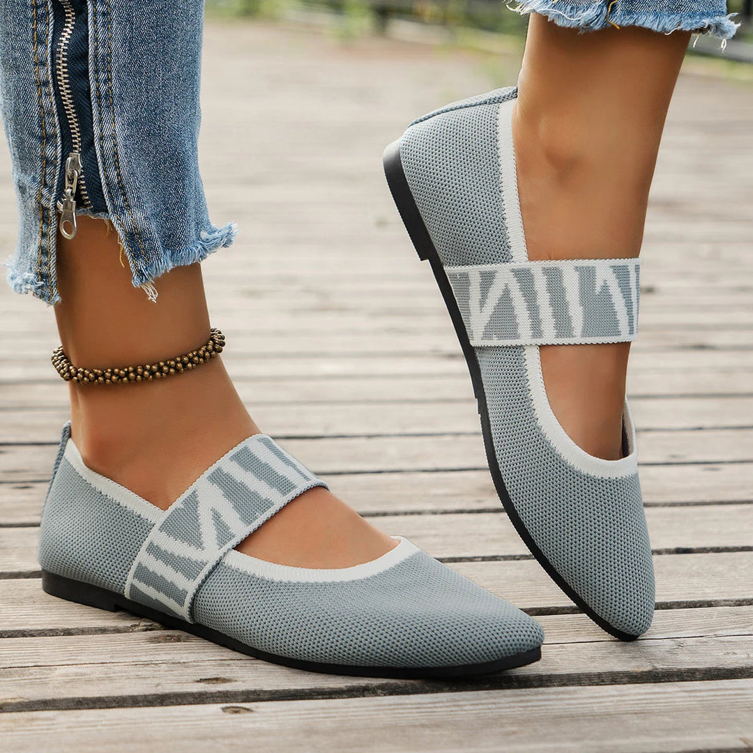 Eliva Soft Black Flats for Women - Comfortable Slip-On Design