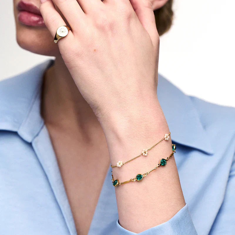 Emeralda™ | Elegant Gold Link Bracelet