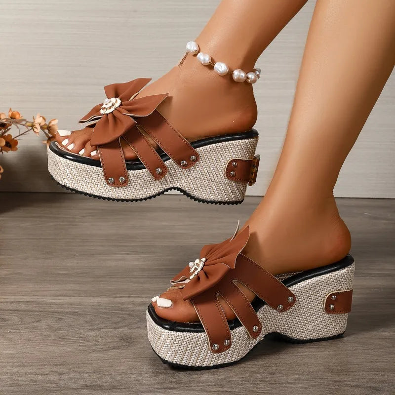 Evelina Women's Slides - Stylish Bow Design for All-Day Comfort