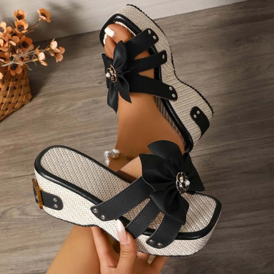 Evelina Women's Slides - Stylish Bow Design for All-Day Comfort