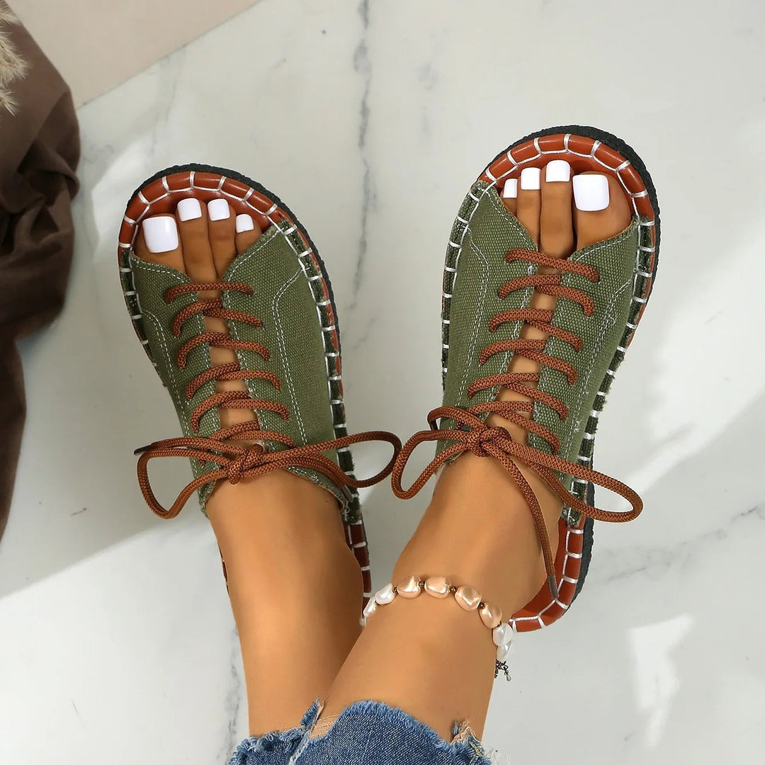 Lace-Up Slides - Cushioned Comfort for Everyday Wear