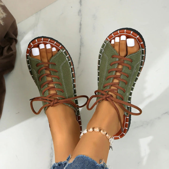 Lace-Up Slides - Cushioned Comfort for Everyday Wear