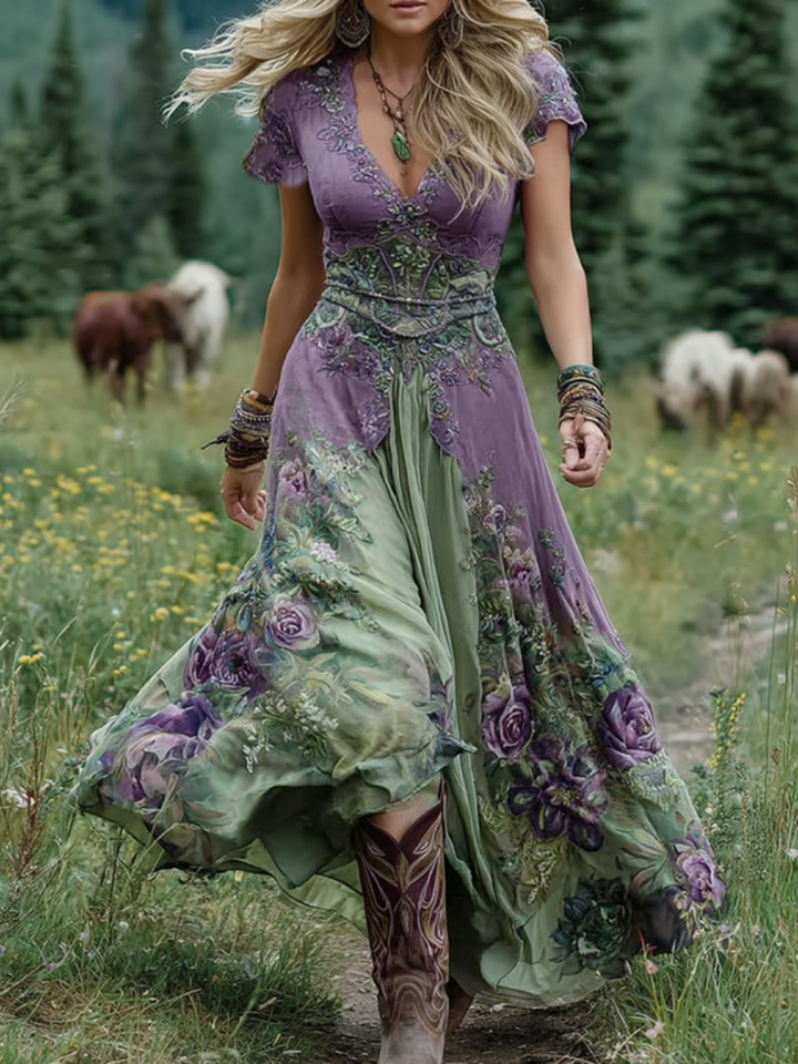 Lavender™ | Elegant Floral Maxi Dress for Women