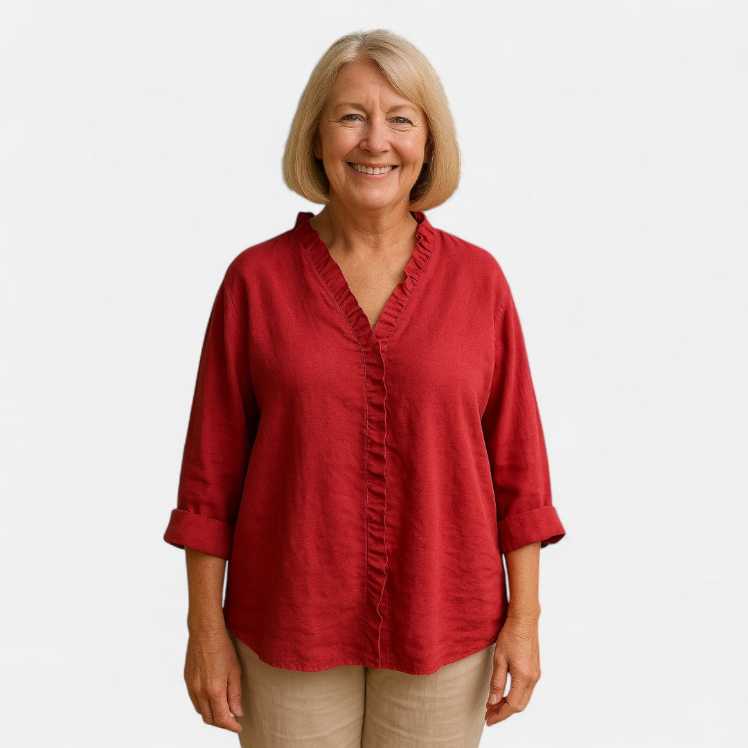 Lianhua™ - Cozy blouse with ruffles