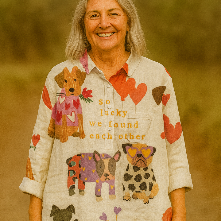 Lily | Dog Vintage Art Blouse