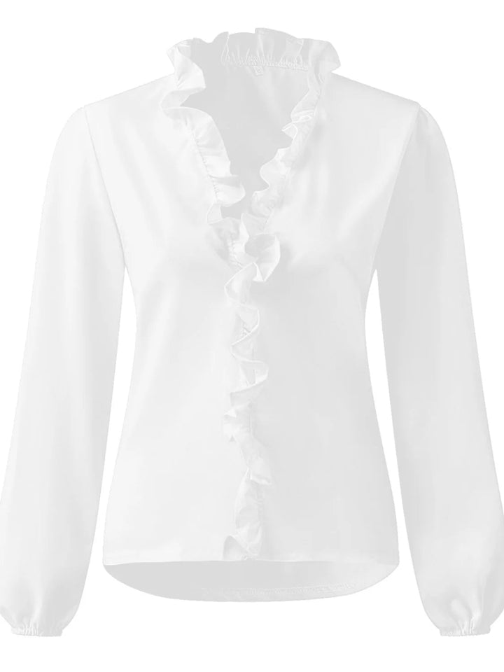 Maisie | Ruffled V-Neck Long Sleeve Blouse