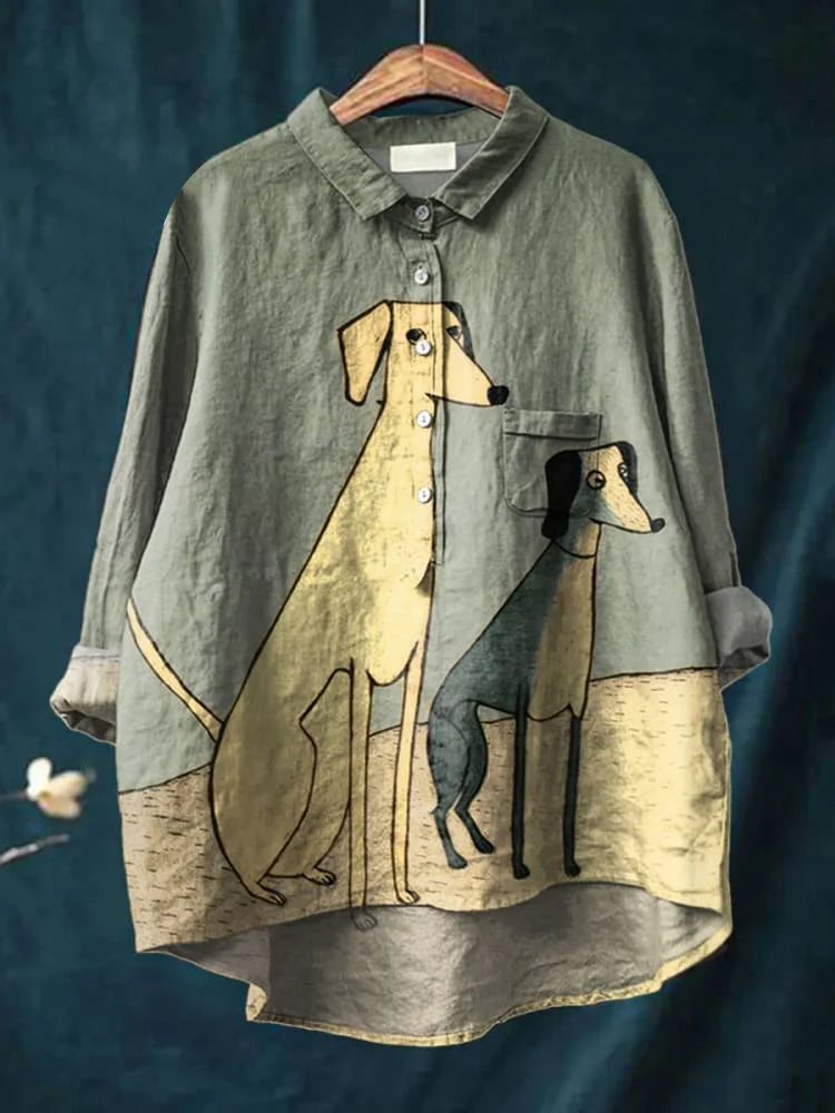 Miley | Dog Vintage Art Blouse