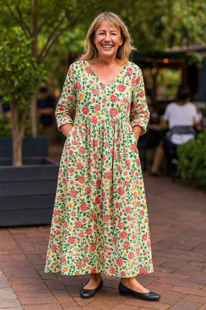 Noelia™ | Effortless Floral Maxi Dress With Sleeves