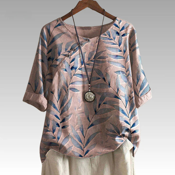 Selia | Nature Inspired Button Detail Top