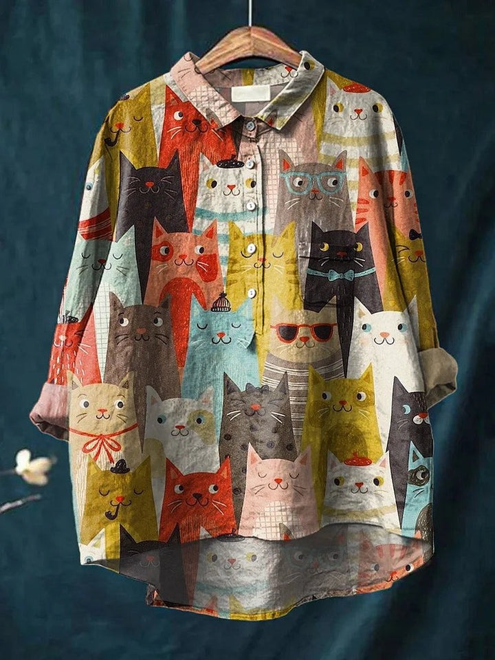 Shela | Cat Vintage Art Blouse
