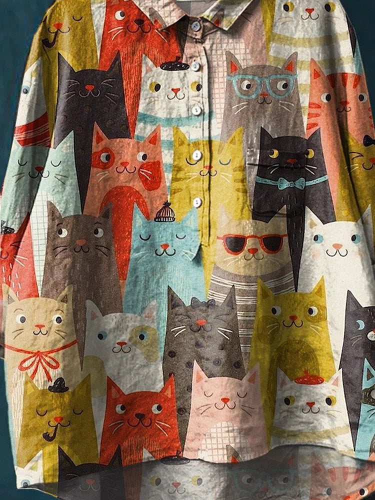 Shela | Cat Vintage Art Blouse