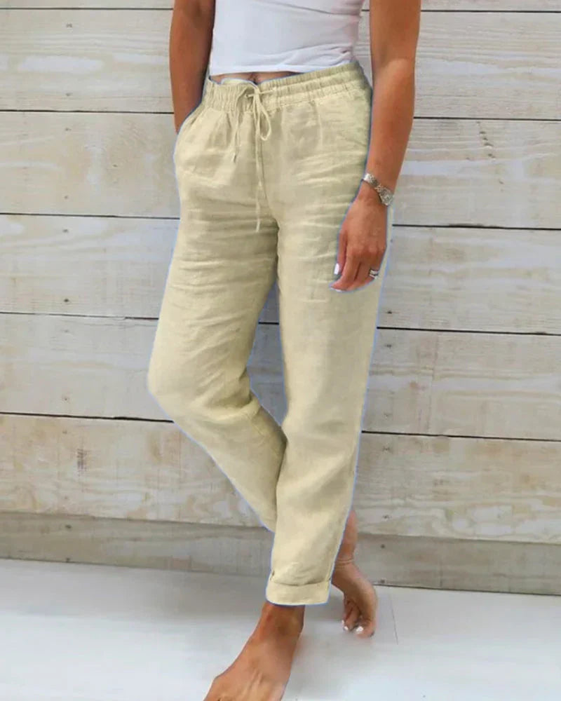 Sophie | Linen Blend Stretch Pants